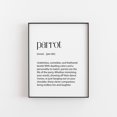 Parrot Definition Wall Art Print, Talking Tropical Bird Pet Home Decor ...