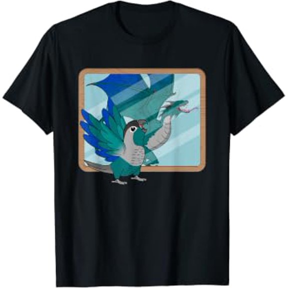 Parrot & Dragon Reflection I Turquoise Green Cheek Conure T-Shirt