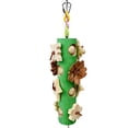 thumbnail image 1 of Parrot Enrichment Toy Natural Wood Block with Pinecone for Cage Play and Beak Conditioning for Small Pet Birds, Green, 1 of 6