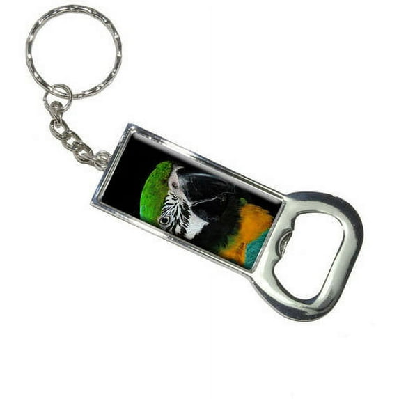 Parrot Eye Blue Green Orange Keychain Bottle Bottlecap Opener