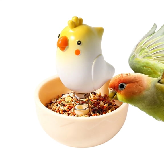 Parrot Feeder - Interactive Poly Bird Food Dispenser Toy, Durable Chew Resistant Design for Budgies Sun Conure Small Pet Birds Entertainment Use