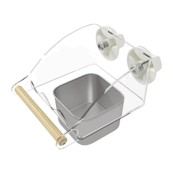 Parrot Feeding Bowl Bird Plate Food Cup Stainless Steel Easy to Mount Cage Accessory for Lovebirds Finches Canaries