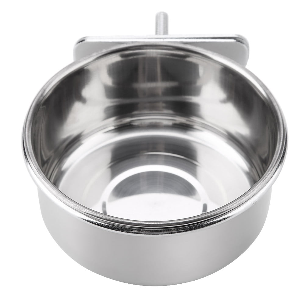 Parrot Feeding Cups, Stainless Steel Food Water Feeding Bowl with Clamp ...