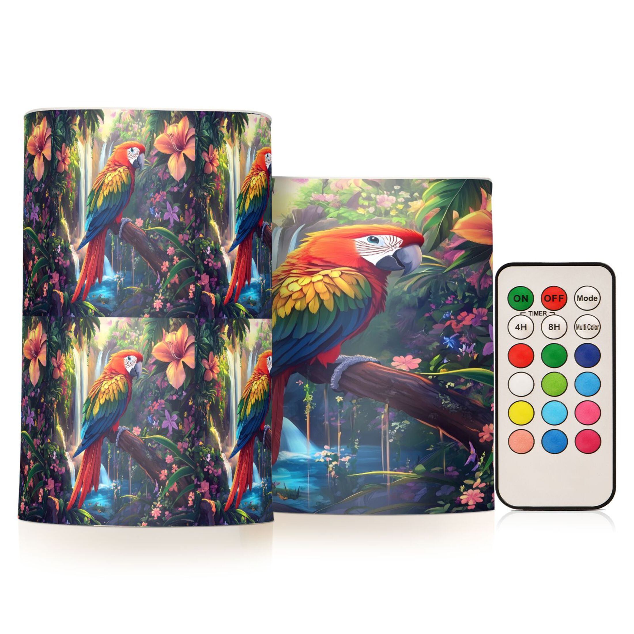 Parrot Flower Flickering Flameless Candles Battery Operated with Remote ...