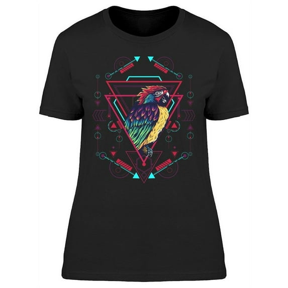 Parrot Geometry Bird T-Shirt Women -Image by Shutterstock, Female Medium
