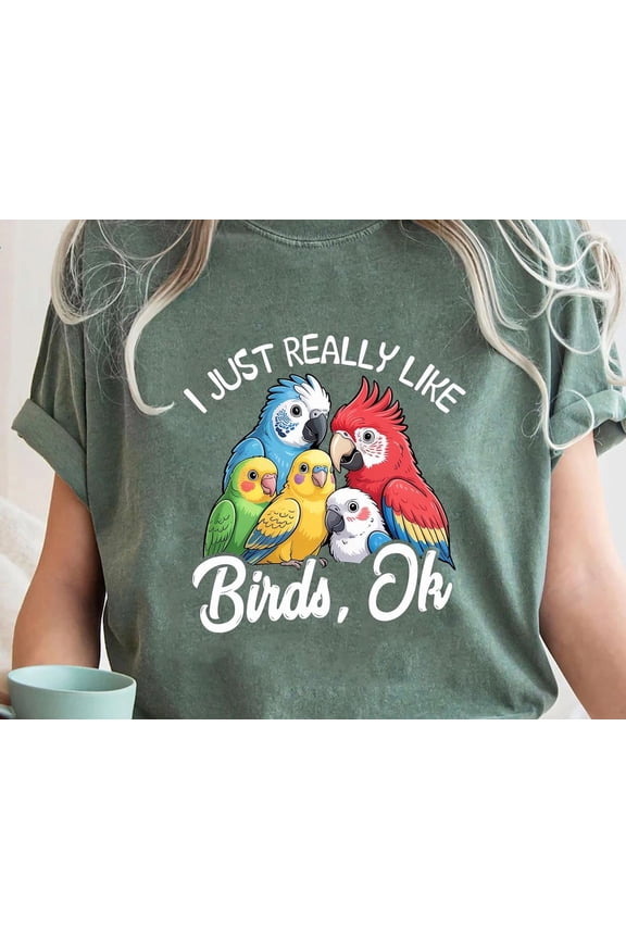 Parrot Graphic Tee, Bird Lover Gift TSHIRT All Size S-5XL