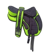 Parrot Green Freemax English Treeless Synthetic Horse Saddle Matching Girth & Stirrups