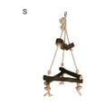 thumbnail image 1 of Parrot Hanging Swing Toy, Wood Triangular Shape Sturdy Stable Interaction Chewing Stand Frame Playstand for Parrots Parakeets Cockatiels Lovebirds Sun Conures Caique African Grey, 1 of 8