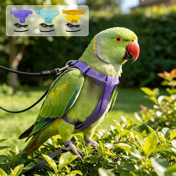 Parrot Harness Leash Escape Proof Flying Vest • Adjustable Walking Jacket • Soft Breathable Wing Strap • Outdoor Training Rope for Cockatiel