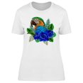 thumbnail image 1 of Parrot Head And Blue Flowers T-Shirt Women -Image by Shutterstock, Female 3X-Large, 1 of 2