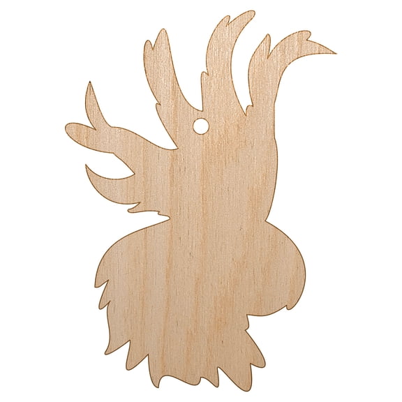 Parrot Head Bird Solid Wood Holiday Christmas Tree Ornament Unfinished DIY Pre-Drilled Craft