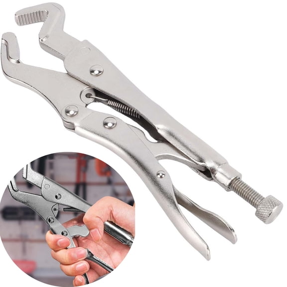 Parrot Jaw Locking Pliers - 9 Inch Adjustable Curved Jaw Clamp Tool with Wire Cutter for Pipe Welding and Auto Repair