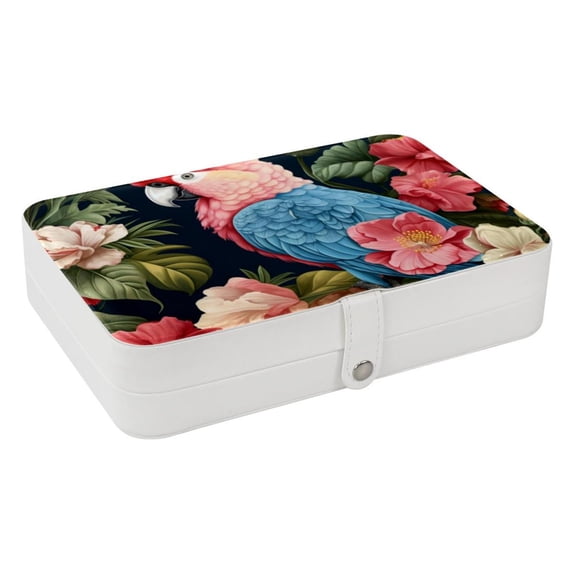 Parrot Jewelry Organizer Box: PU Leather, with Removable Compartment, Portable - Jewelry Box and Organizer Box
