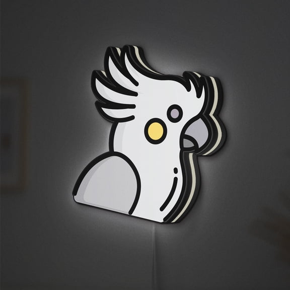 Parrot LED Lightbox - Bird Animal Kingdom Ornithology Decor, Custom Led Sign for Home Office Shop Decor (Height 8 inch, 20cm)