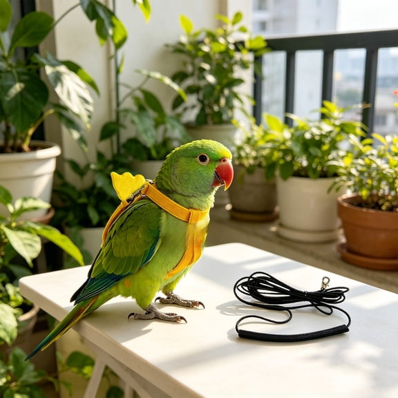 Parrot Leash, Bird Harness, Escape Proof Flying Vest, Adjustable Pet Bird Walking Jacket, Soft Breathable Cockatiel Outdoor Training Strap, Multiple Colors