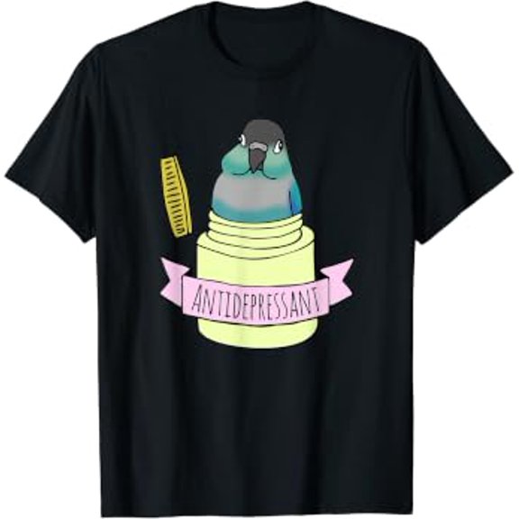Parrot Lovers Birb Memes Antidepressant Turquoise Conure T-Shirt