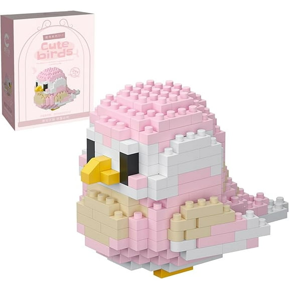 Parrot Micro Building Bricks Kits, Cute Bird Mini Building Blocks Set, Colorful Parrot Toy Educational Creative Model Building, for Girls and Boys Age 8-20, Gift for Christmas, Birthday(PINK PARROT)