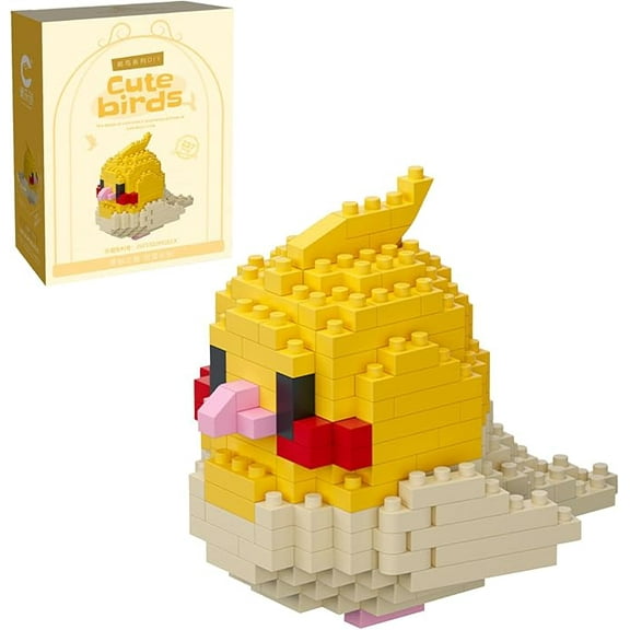 Parrot Micro Building Bricks Kits, Cute Bird Mini Building Blocks Set, Colorful Parrot Toy Educational Creative Model Building, for Girls and Boys Age 8-20(YELLOW PARROT)