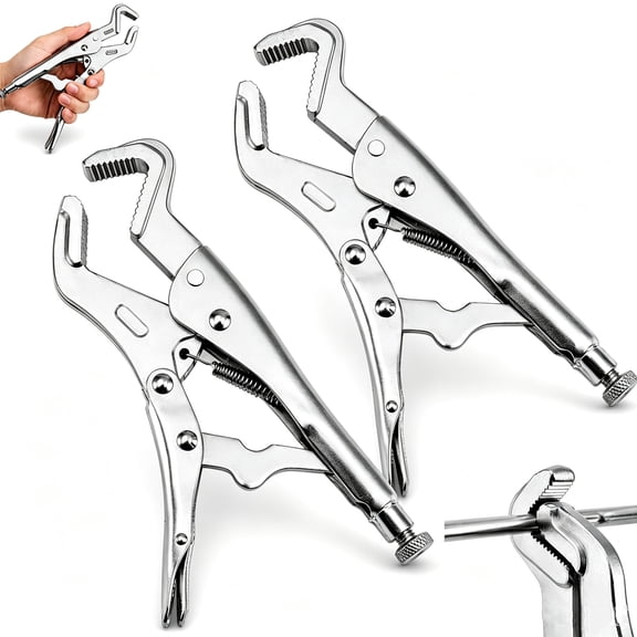 Parrot Nose Locking Pliers, 9 Inch Adjustable Parrot Jaw Clamp Tool, Curved Jaw Pliers with Wire Cutter for Pipe Repair, Welding, Automotive Maintenance