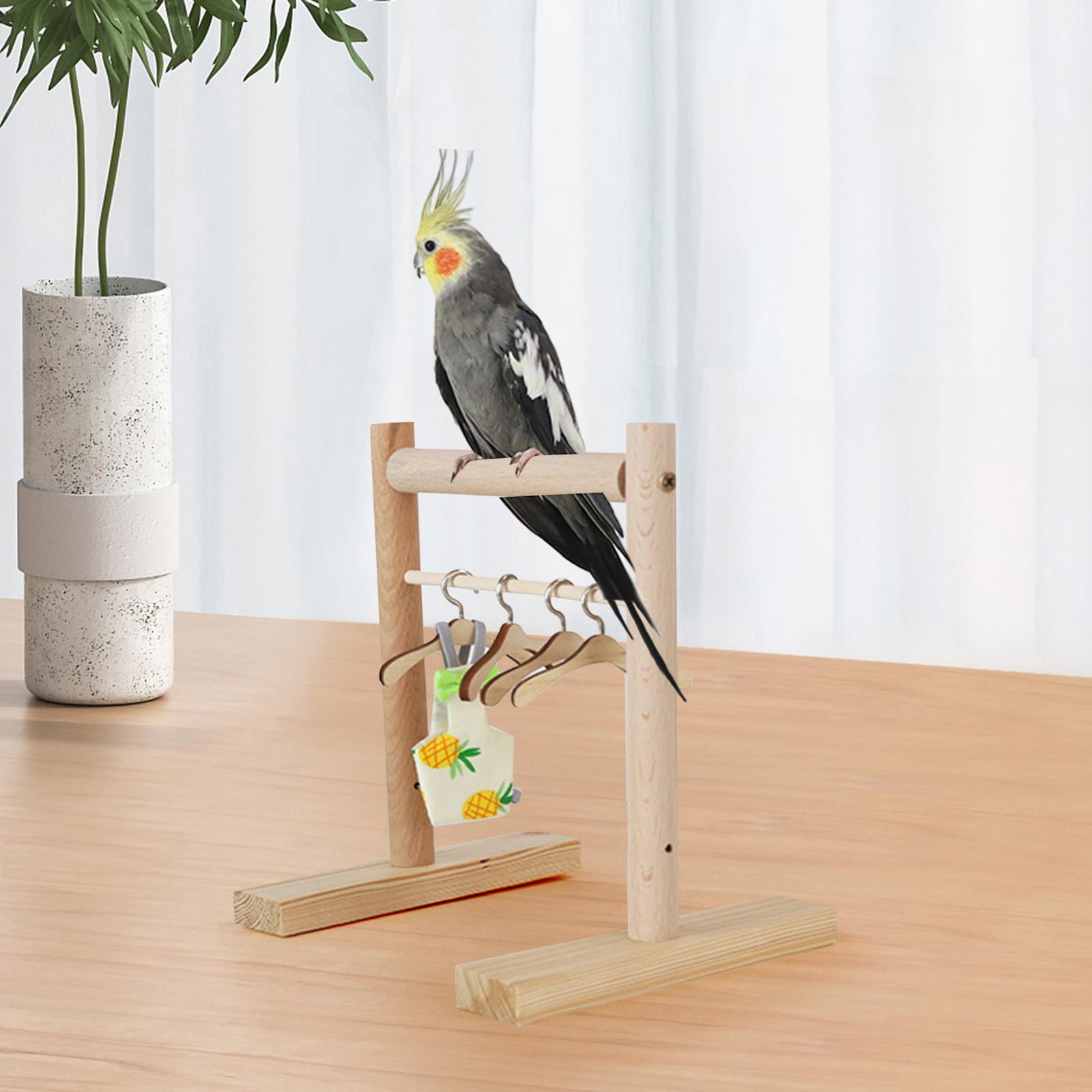 View of Parrot Perch Stand Bird Clothes Rack Birds Diaper Closet Storage Coat ...
