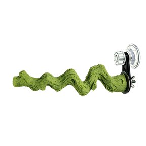 Parrot Perch Window Bird Stand Strong Suction Cup, Bionic Textured Resin Bird Perch for Small Birds, Nail Grinding Chew Toys for Cockatiel Parakeet Conure Cage Accessories