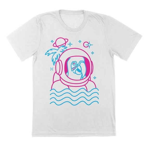 Parrot Planet Humor Graphic White Mens T-Shirt
