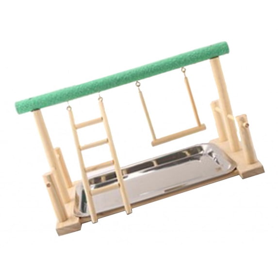 Parrot Playstand Bird Cage Hanging Toys Wood Perch Gym Stand Ladder Swing Toys B B