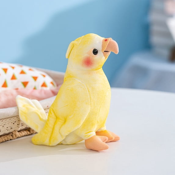 Parrot Plush Stuffed Animal Toy Soft Tropical Bird Doll Realistic Cockatiel Figurine for Home Decoration 2026 New Collection Gift