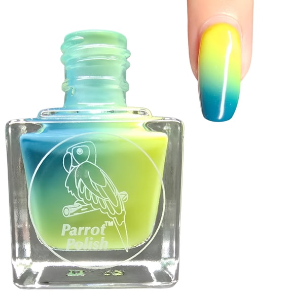 Parrot Polish Color Changing Solar Nail Polish, Yellow to Blue Quick Dry Lacquer, Long Lasting Two Tone Color Nail Enamel, Ukrainian Rose, 0.5 Fl Oz