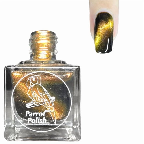 Parrot Polish Magnetic Puppy Collection Nail Polish, Quick Dry Silver Gold Nail Lacquer, Long Lasting Reflective Color, Pug Me, 0.5 Fl Oz
