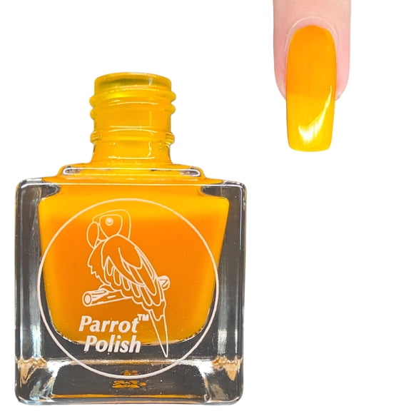 Parrot Polish Neon Yellow Nail Polish, Quick Dry Bright Color Lacquer, Long Lasting Fluorescent Colorful Nail Enamel, Saharan Lion, 0.5 Fl Oz