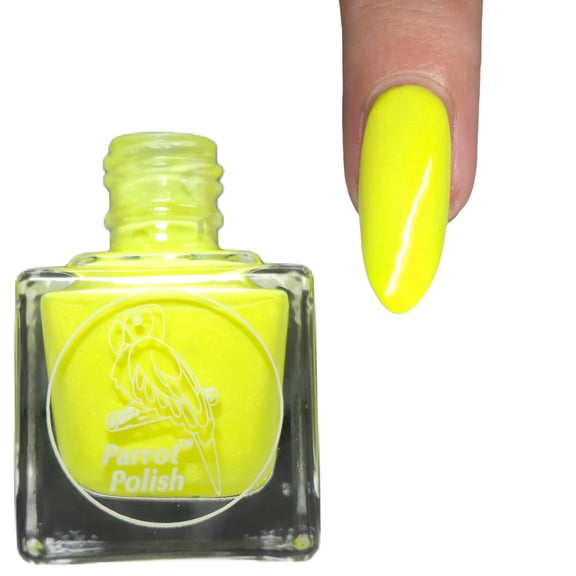 Parrot Polish Pastel Nail Polish, Quick Dry Bright Yellow Color Lacquer, Streak Free Long Lasting Solid Nail Enamel, Jelly Lemon, 0.5 Fl Oz
