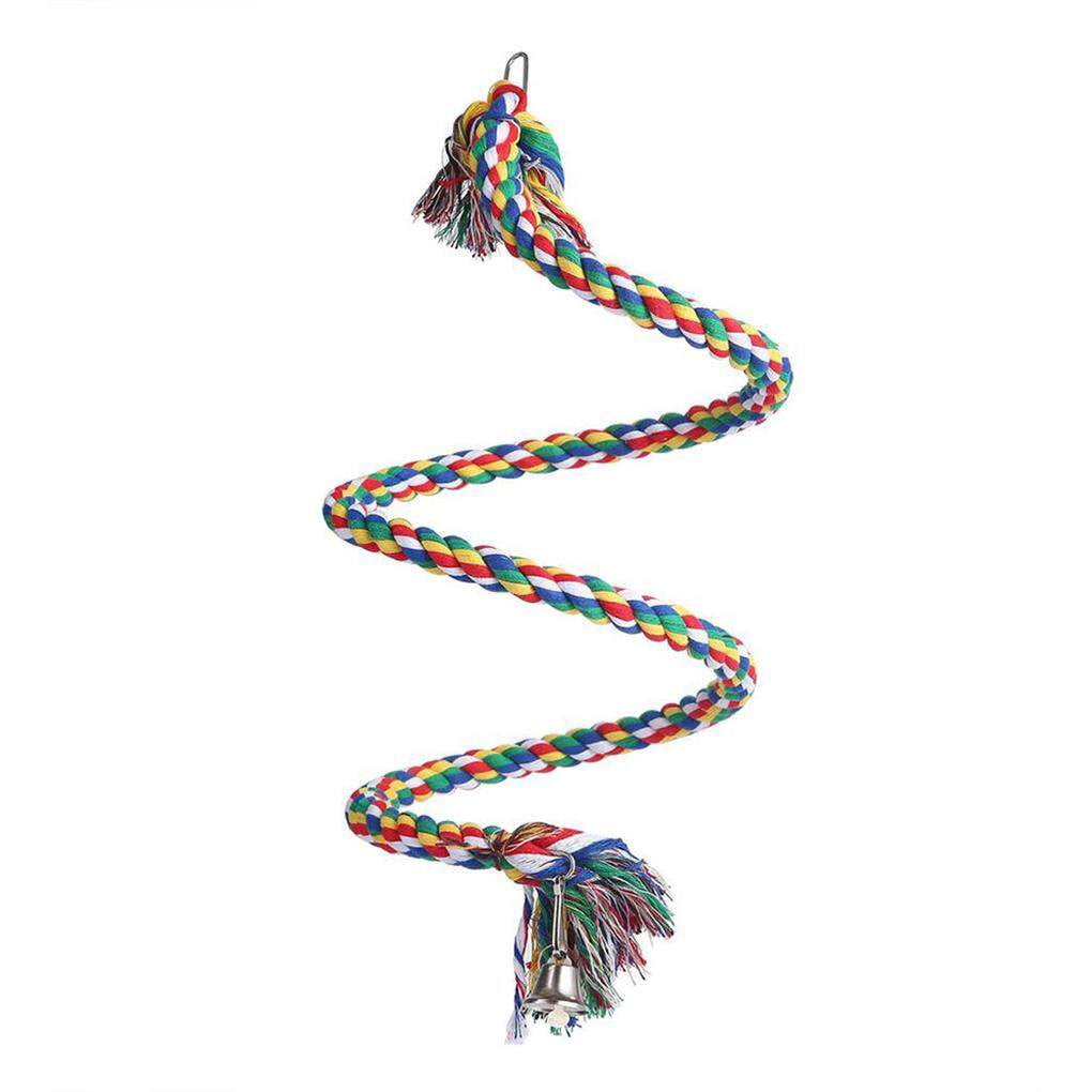 Picture of Parrot Rope Toy with Bell Braided Parrot Chew Rope Bird Cage Cockatiel ...