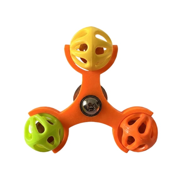 Parrot Rotating Pinwheel Bell Toy, Orange, 1 Pack, Foraging Interactive Toy for Pet Parrot Birds