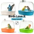 thumbnail image 1 of Parrot Shower, Bird Bath for Cage, Bird Cage Accessory, Bathing Parakeet Caged Bird Bathing Tub, for Pet Small Birds Canary Budgies Parrot Parakeet Finch Canary Parrot Lovebird _ Blue, 1 of 7