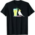 thumbnail image 1 of Parrot Sip Juice Lemonade Birb memes Cockatiel cocktail T-Shirt, 1 of 5