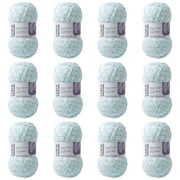 Loops & Threads Parrot Skinny Chenille Multi Yarn - Medium Weight Yarn for Knitting, Crochet, Weaving, Arts & Crafts, 12 Pack
