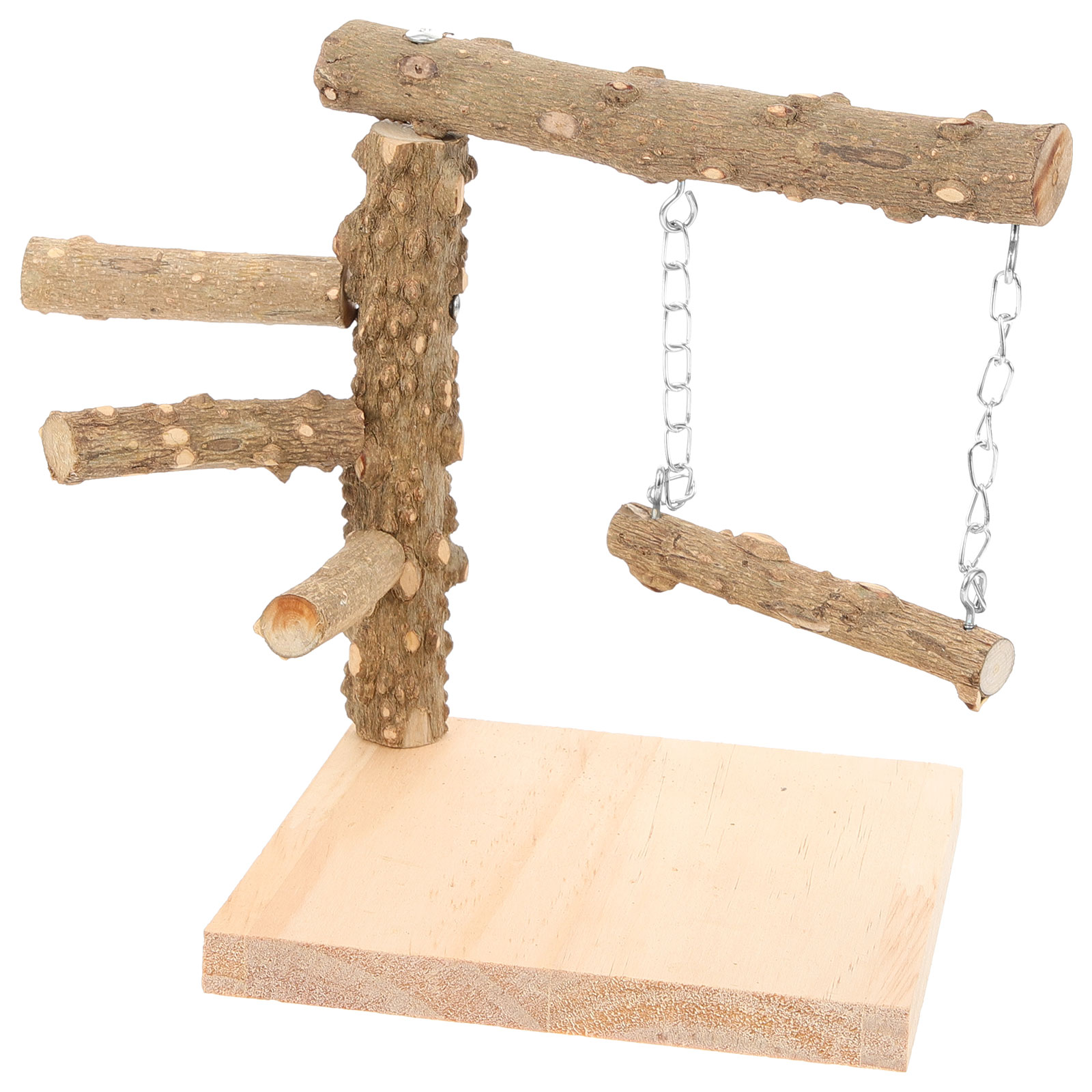 Parrot Stand Bird Cage Natural Wood Perch Parakeet Playground Wooden