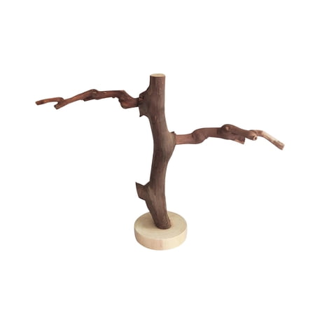 Parrot Stand Wooden Sturdy Portable Indoor Tabletop Parrot Perches Tree Branches Free Standing for Pet Parakeets Cockatiels Activity Toy B