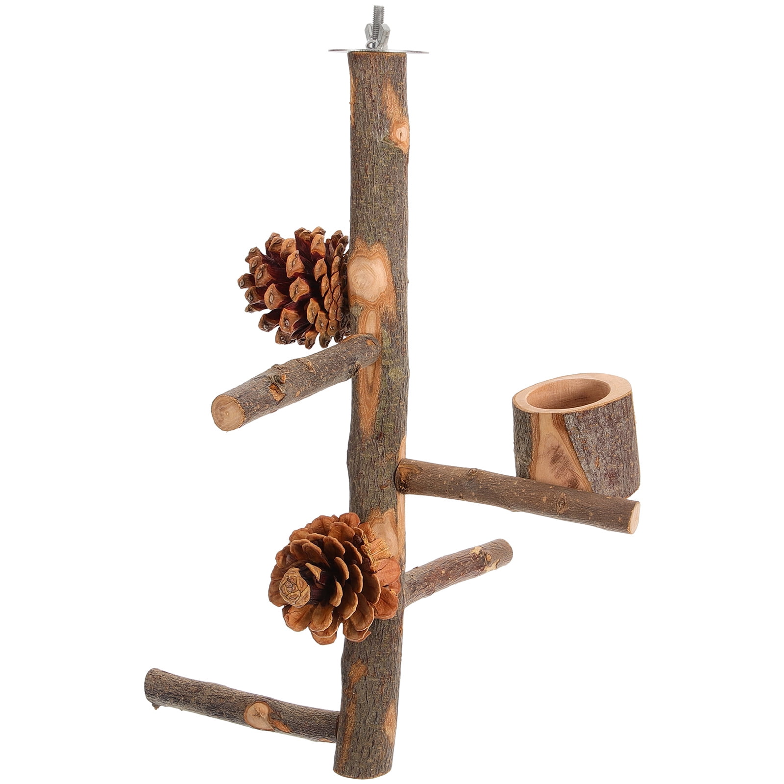 NUOLUX Parrot Perches Wood Round Branch Bird Cage 1Set 11.8X8.7X8.7in ...