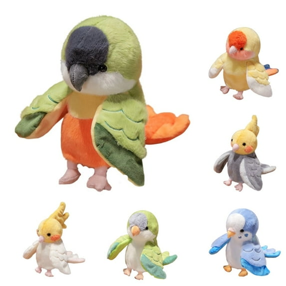 Parrot Stuffed Animal, 7.9 Inch Parrot Plush Toy Lifelike Parrot Bird Stuffed Animal Soft Fake Bird Parrot Toys for Kids Cute Little Bird Doll Gifts for Family Friends Occasions Party Favors
