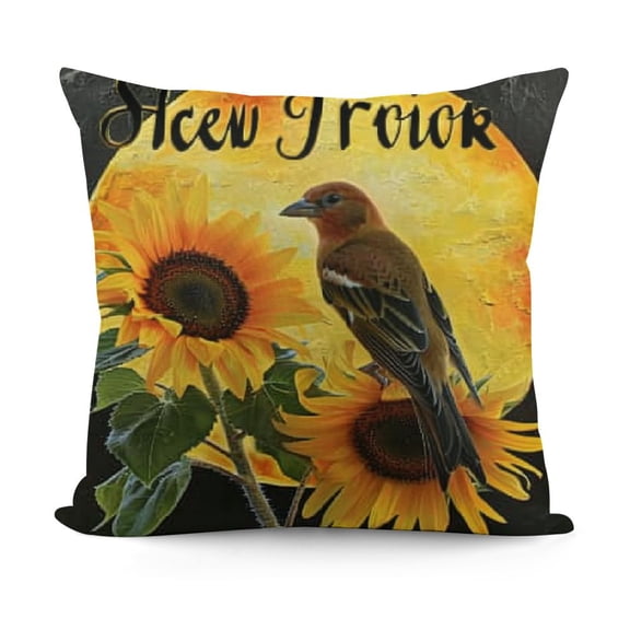 Parrot Sunshine Sunflower Throw Pillow