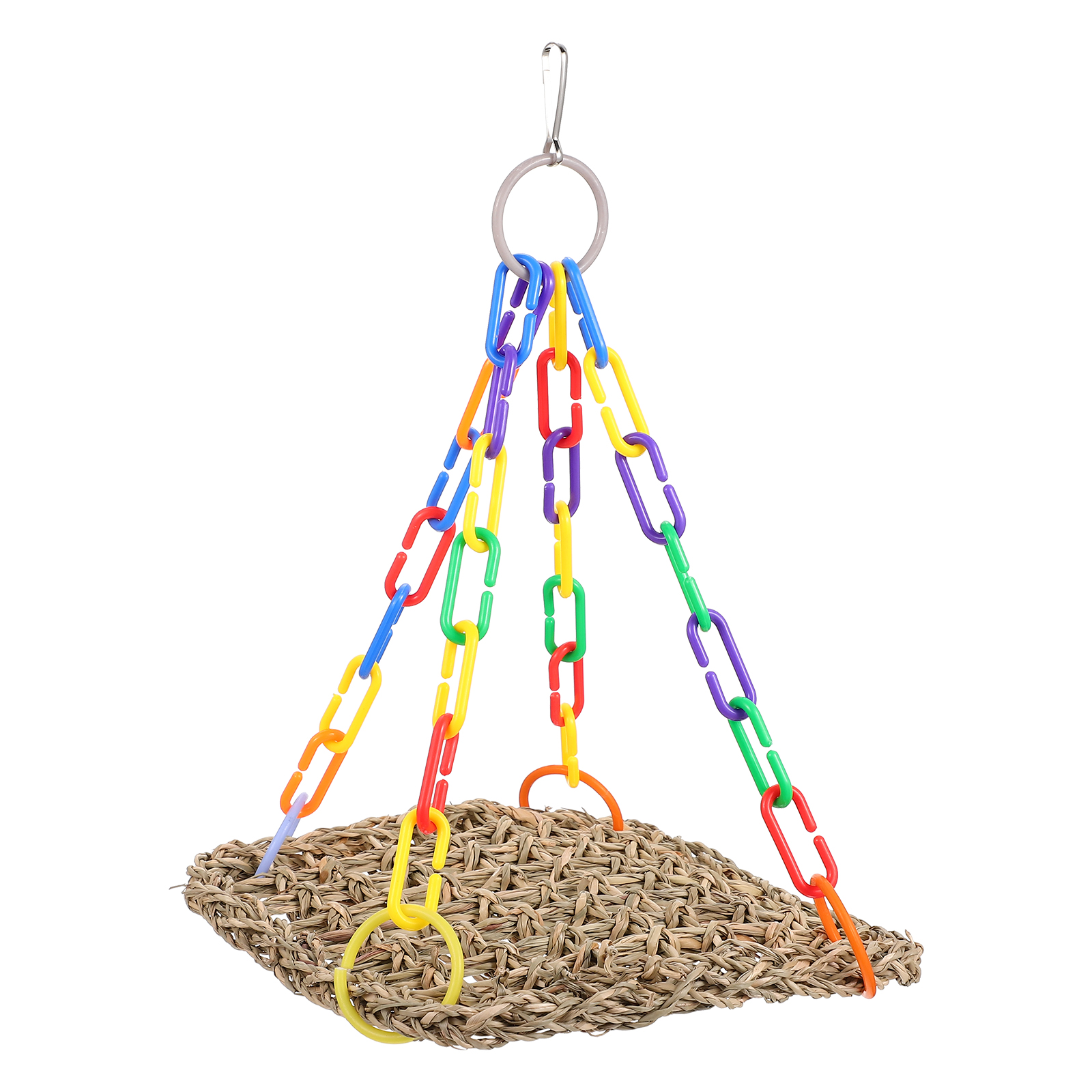 Fresh Look at Colorful Parrot Swing With Seagrass Mat And Bird Cage Heater