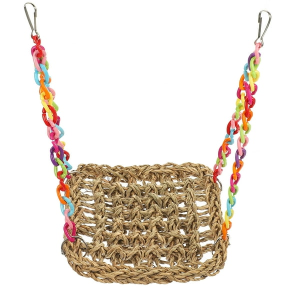 Parrot Swing Toy Wooden Bird Standing Perch Bird Cage Hanging Swing Toy Bird Toy