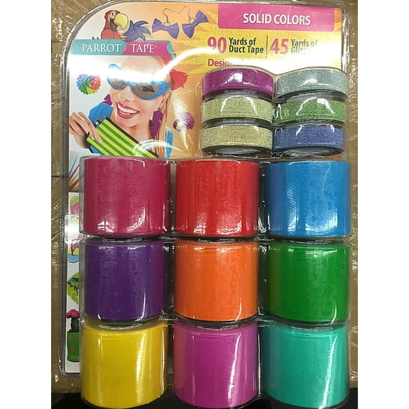 Parrot Tape- Duct Tape/Glitter Tape Combo Pack 15ct Solid Colors Patterns New