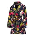 thumbnail image 1 of Parrot Toucan Tropical Pattern Women Bathrobe One Size Univeral Fits, Tropical Floral Hawaiian Parrot Fashion Lightweight Plush Fleece Long Robe For Women, 1 of 3