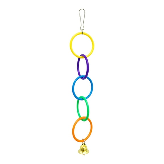 Parrot Toys Bird Climbing Swing Rings Exercise Accessory for Small Birds Budgie Lovebird Cage Parrot Enrichment, 4.5x25 cm, Yellow