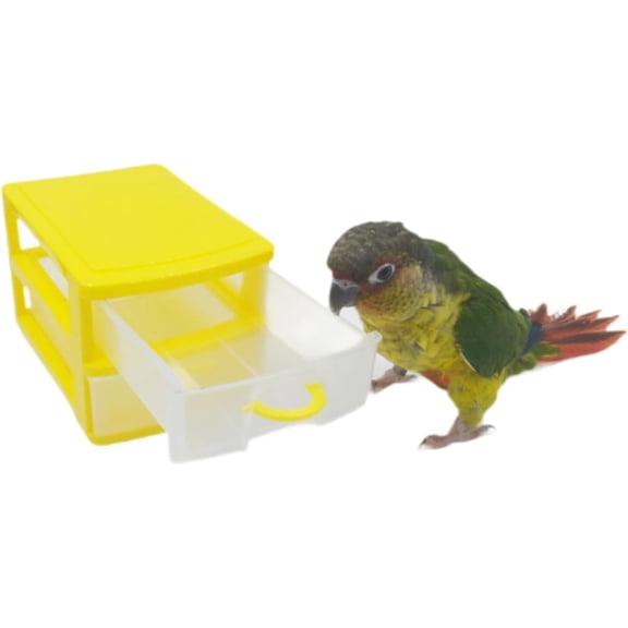 Parrot Training Drawer Box, Interactive Foraging Toy for Small to Medium Birds, Creative Puzzle Feeder for Parakeets Cockatiels(XX)