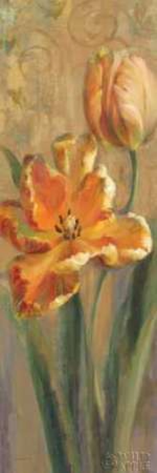 Parrot Tulips on Gold I Canvas Art - Danhui Nai (8 x 24)