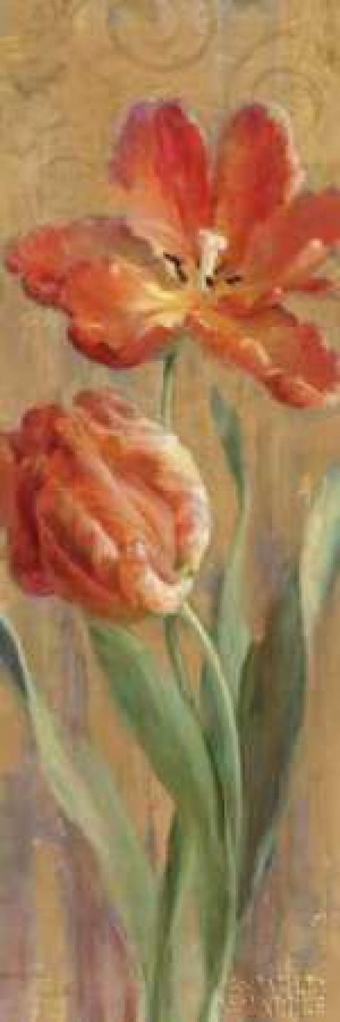 Parrot Tulips on Gold II Canvas Art - Danhui Nai (8 x 24)